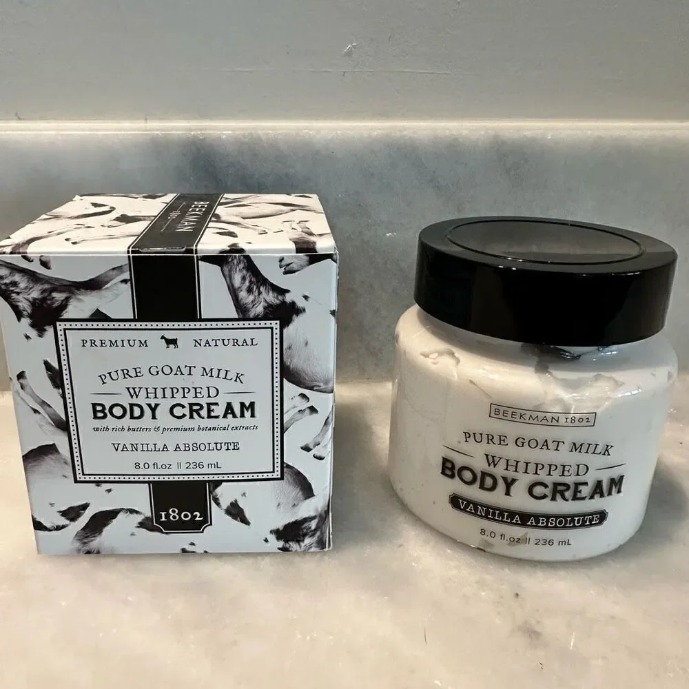 NWT Beekman 1802 Premium Natural Pure Goat Milk Whipped Body Cream 8 oz. Sealed